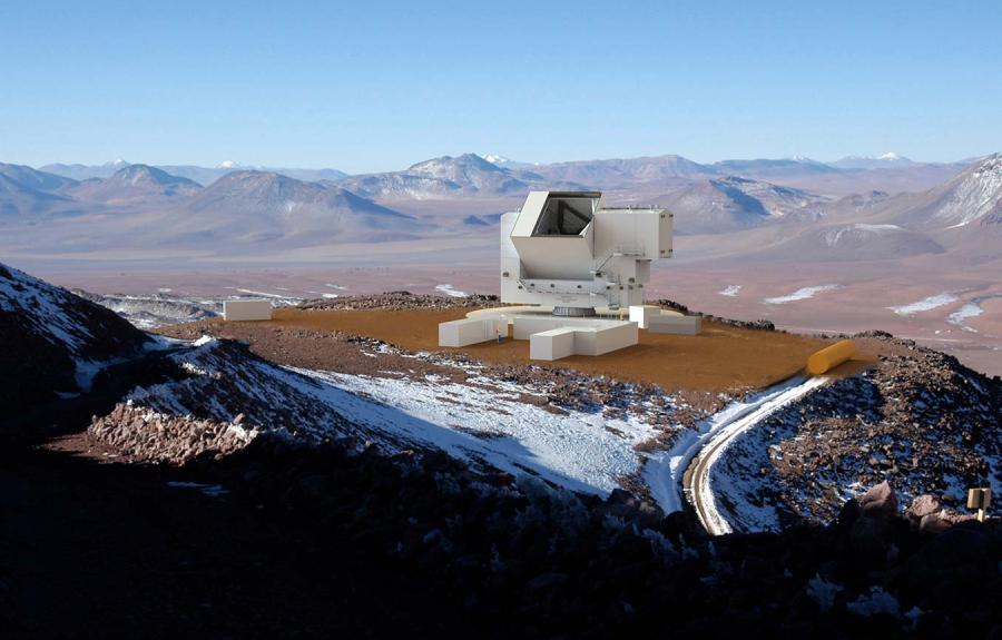 Fred Young Submillimeter Telescope site rendering