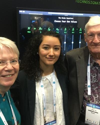 Karen Perez with Jill Tarter and William J. Welch in 2019